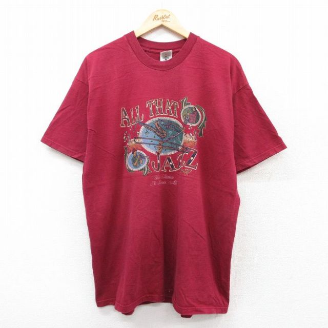 フルーツオブザルーム 00s 半袖Tシャツ ジャズトロンボーン バーガンディ XL | 古着
