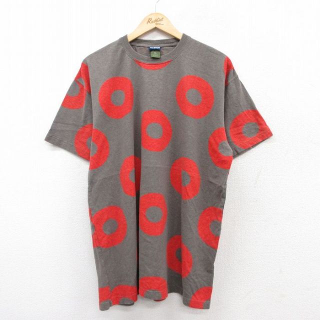 XL★古着 半袖 ビンテージ Tシャツ メンズ 00年代 00s 総柄 大きいサイズ クルーネック 濃グレー他 25aug18 中古