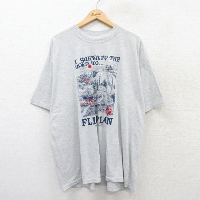 00s 半袖Tシャツ フリンフロン グレー XL | 古着
