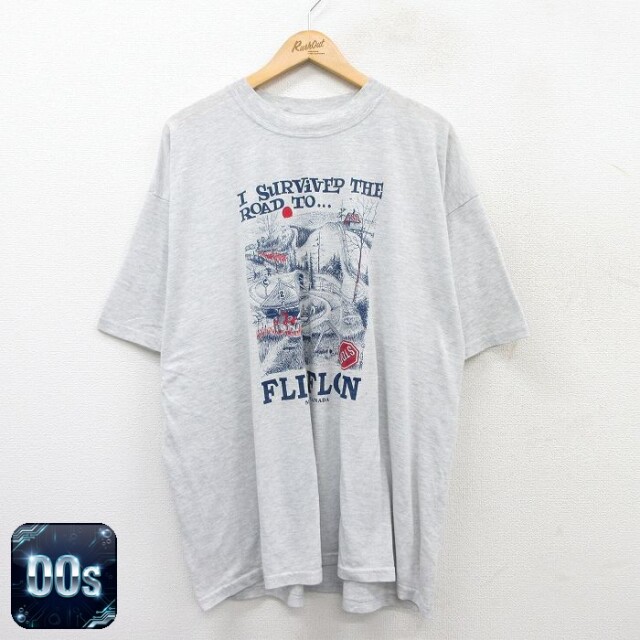00s 半袖Tシャツ フリンフロン グレー XL | 古着