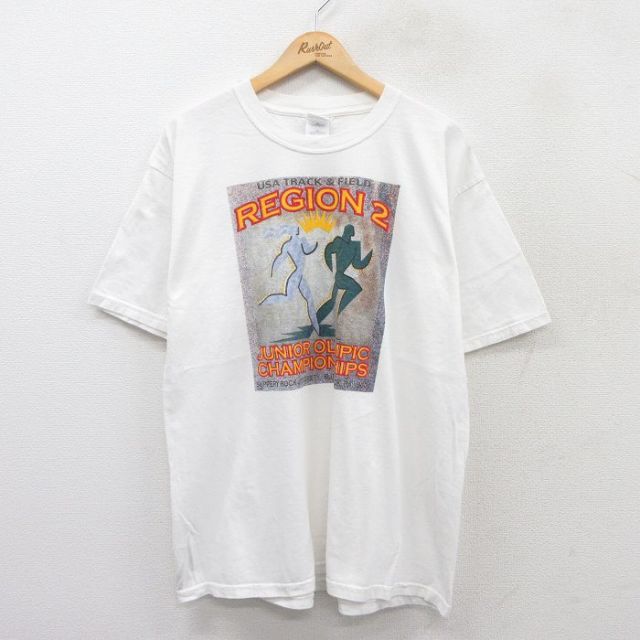 00s 半袖Tシャツ ジュニアオリンピックマラソン ホワイト XL | 古着