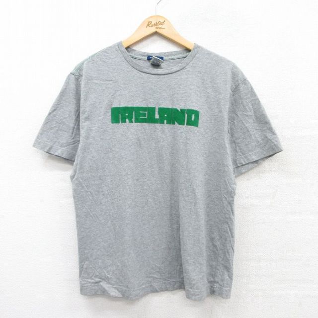 オールドネイビー 00s 半袖Tシャツ アイルランドフロッキープリント グレー L | 古着