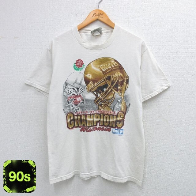 リー 90s 半袖Tシャツ ウィスコンシンバジャーズフットボール ホワイト M | 古着