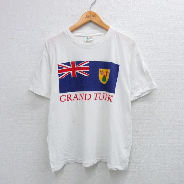 90s 半袖Tシャツ ユニオンジャック ホワイト XL | 古着