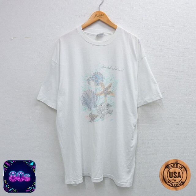 【50%OFF】ヘインズ 80s 半袖Tシャツ 貝がら ホワイト XL | 古着