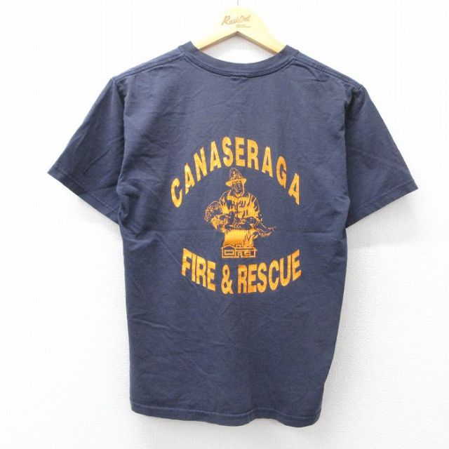 00s 半袖Tシャツ 消防士 ネイビー S | 古着