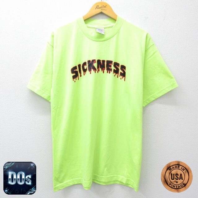 00s 半袖Tシャツ SICKNESS グリーン L | 古着