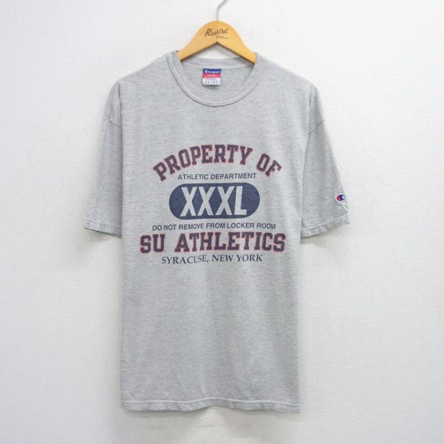 チャンピオン 00s 半袖Tシャツ シラキュース ニューヨーク グレー XL | 古着