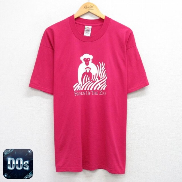 フルーツオブザルーム 00s 半袖Tシャツ サル ピンク XL | 古着