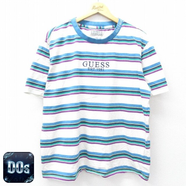 【50%OFF】ゲス 00s 半袖Tシャツ ビッグロゴ ホワイト XL | 古着