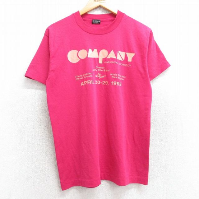 【50%OFF】M★古着 フルーツオブザルーム 半袖 ビンテージ Tシャツ メンズ 90年代 90s COMPANY クルーネック USA製 濃ピンク 25aug19 中古