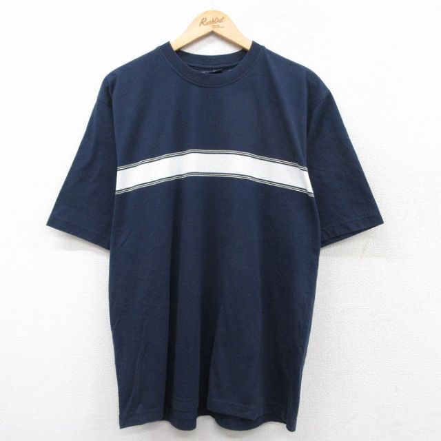 XL★古着 ピューリタン 半袖 ビンテージ Tシャツ メンズ 00年代 00s クルーネック 紺 ネイビー 【spe】 25aug19 中古