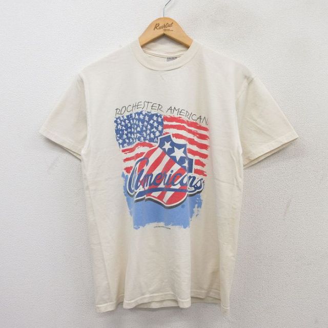 90s 半袖Tシャツ 星条旗 生成り ベージュ M | 古着