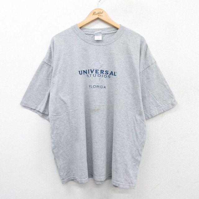 ユニバーサルスタジオ 00s 半袖Tシャツ 刺繍 グレー XL | 古着