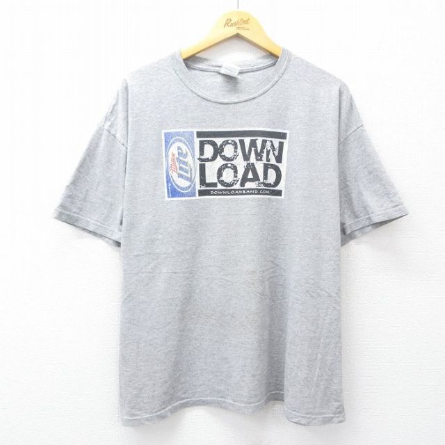 【50%OFF】00s 半袖Tシャツ DOWN LOADプリント グレー XL | 古着