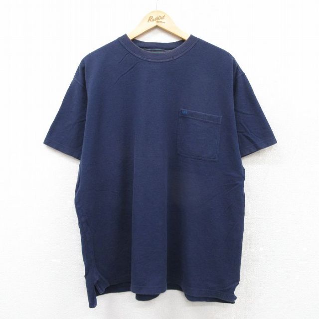 00s 半袖Tシャツ 胸ポケット付き ネイビー XL | 古着