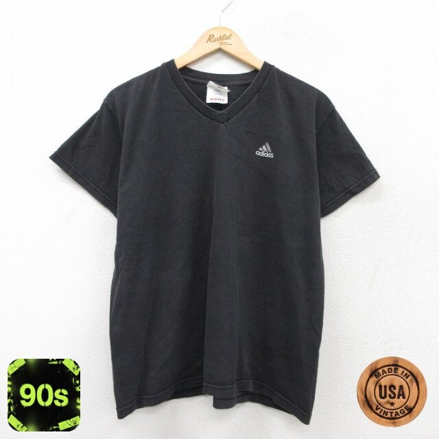 【50%OFF】アディダス 90s 半袖Tシャツ ワンポイントロゴ ブラック L | 古着
