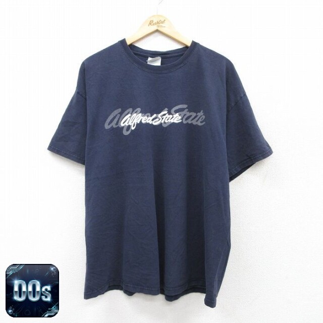 ヘインズ 00s 半袖Tシャツ alfred state ネイビー XL | 古着