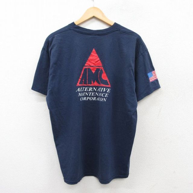 フルーツオブザルーム 00s 半袖Tシャツ AMC星条旗 ネイビー XL | 古着