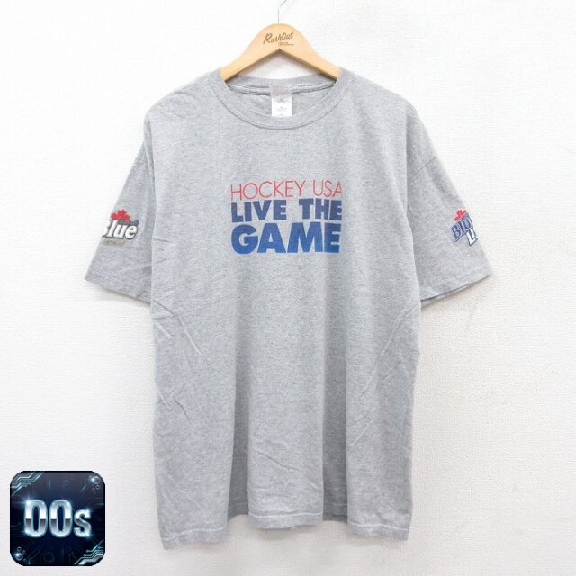 00s 半袖Tシャツ ホッケー グレー XL | 古着