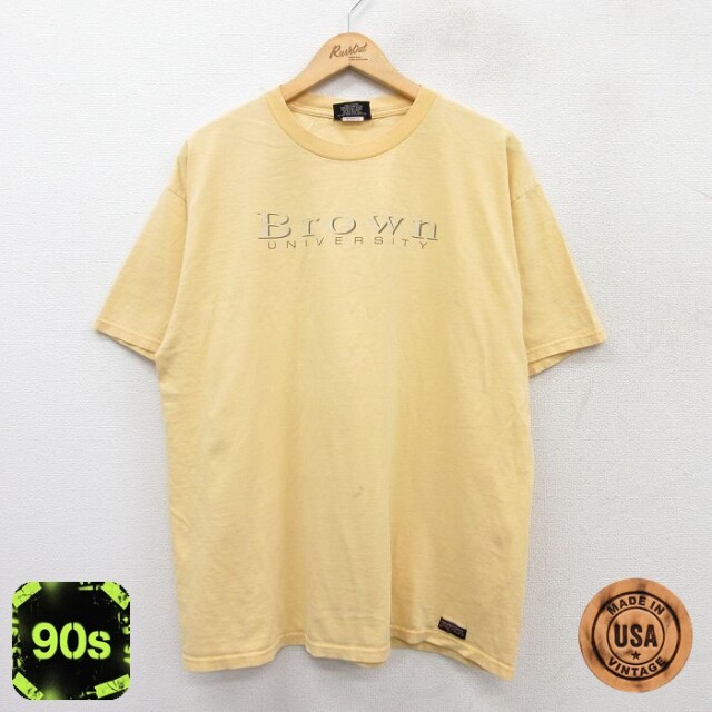 ジャンスポーツ 90s 半袖Tシャツ BROWN イエロー XL | 古着