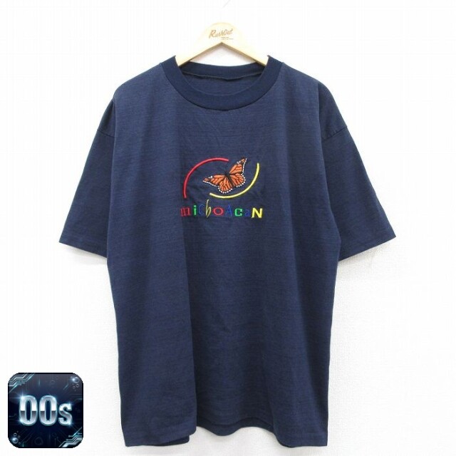 00s 半袖Tシャツ michoacan刺繍 ネイビー XL | 古着