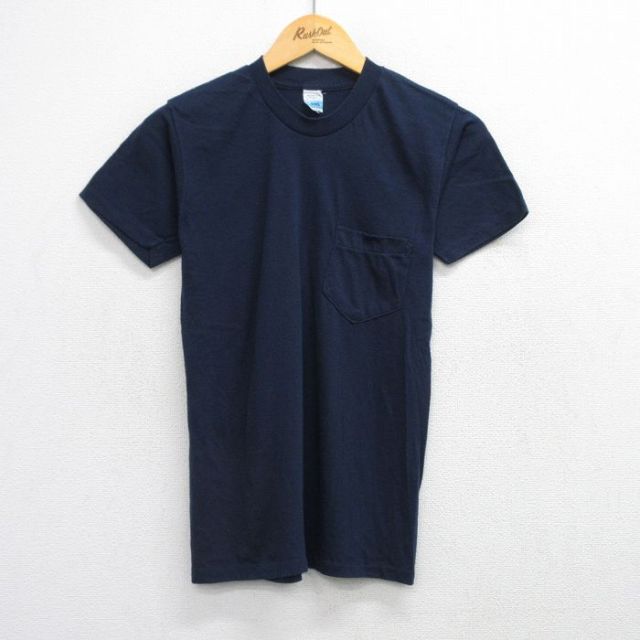 【50%OFF】シアーズ 80s 半袖Tシャツ 胸ポケット付き ネイビー S | 古着