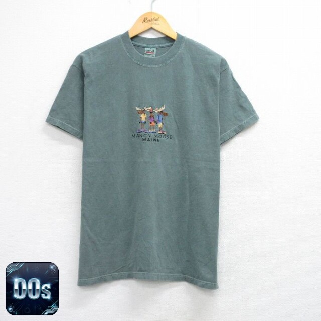 00s 半袖Tシャツ シカ刺繍 グリーン L | 古着