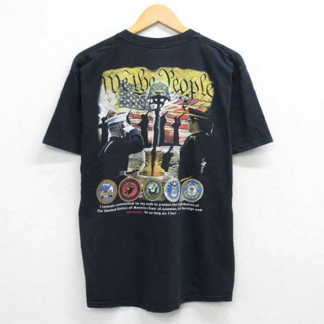 90s 半袖Tシャツ ミリタリー ブラック L | 古着
