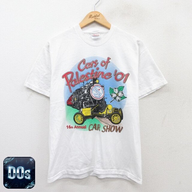 【50%OFF】ヘインズ 00s 半袖Tシャツ 車 ホワイト M | 古着