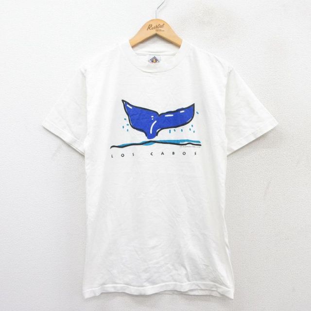90s 半袖Tシャツ クジラLOS CABOS ホワイト M | 古着