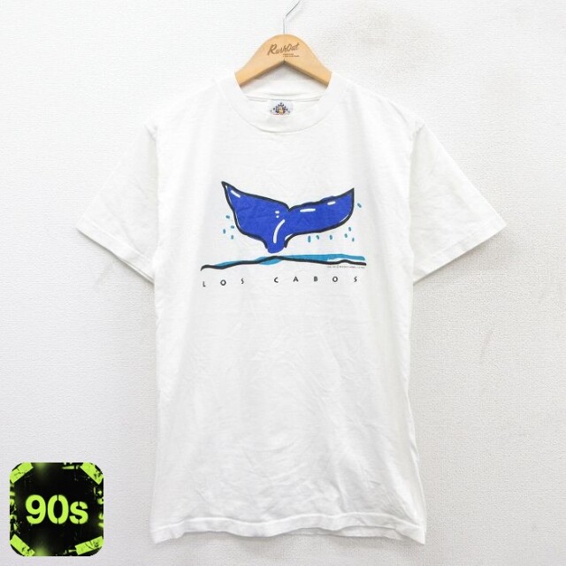 90s 半袖Tシャツ クジラLOS CABOS ホワイト M | 古着
