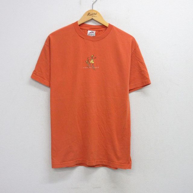 L★古着 半袖 ビンテージ Tシャツ メンズ 00年代 00s ニューオーリンズ サックス コットン クルーネック オレンジ 25aug21 中古