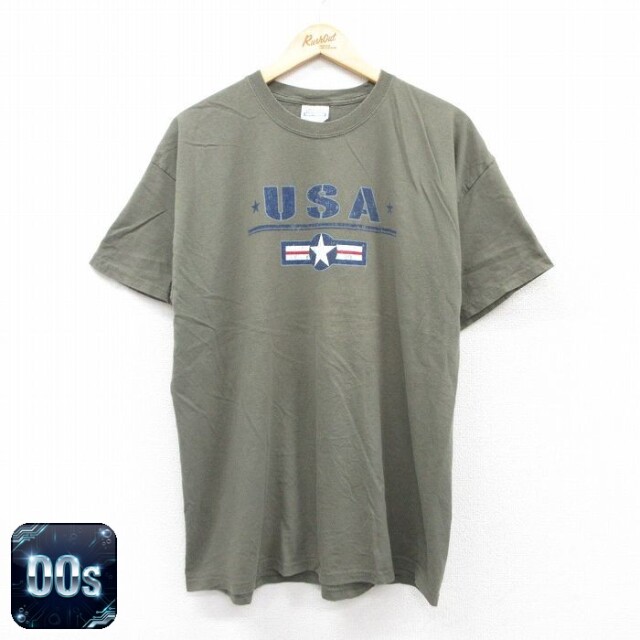 ヘインズ 00s 半袖Tシャツ USAロゴ グリーン XL | 古着