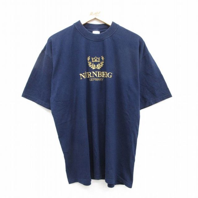 00s 半袖Tシャツ NURNBERG刺繍 ネイビー XL | 古着
