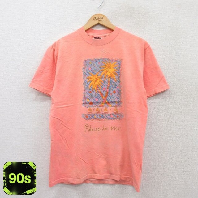 オニータ 90s 半袖Tシャツ ヤシの木 オレンジ M | 古着