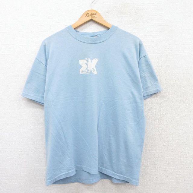 【20%OFF】XL★古着 ヘインズ Hanes 半袖 ビンテージ Tシャツ メンズ 00年代 00s DERBY DAYS 企業広告 クルーネック 薄紺 ネイビー 25aug21 中古