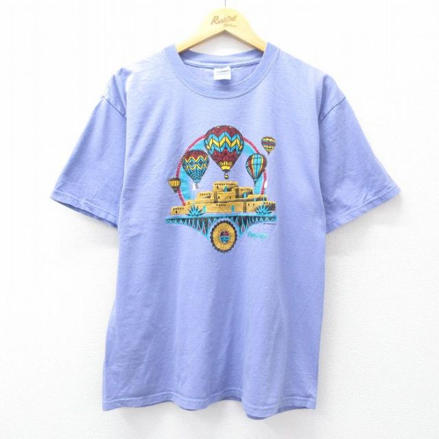 00s 半袖Tシャツ 気球 パープル L | 古着
