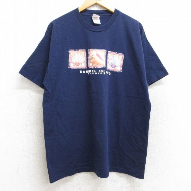 フルーツオブザルーム 00s 半袖Tシャツ 貝がら ネイビー XL | 古着