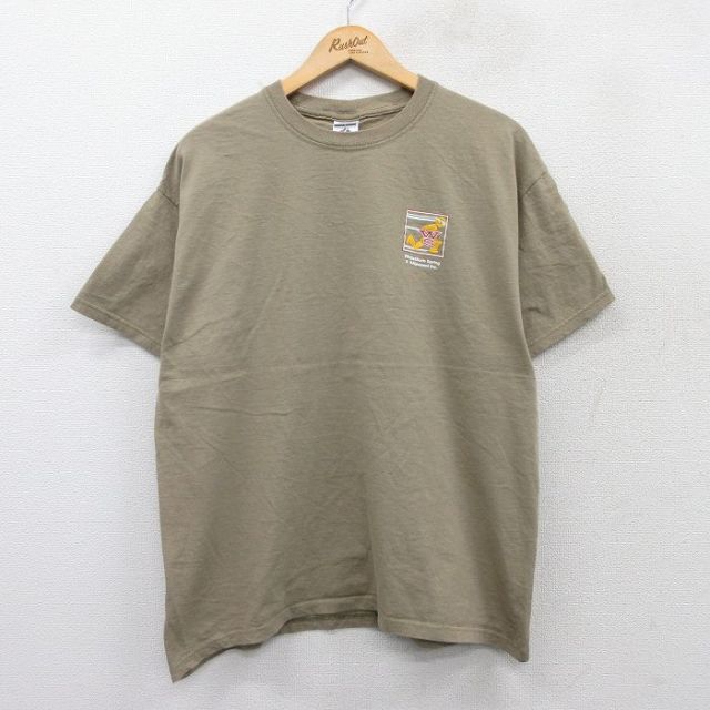 【50%OFF】XL★古着 ジャージーズ 半袖 ビンテージ Tシャツ メンズ 00年代 00s WC コットン クルーネック ベージュ カーキ 25aug22 中古