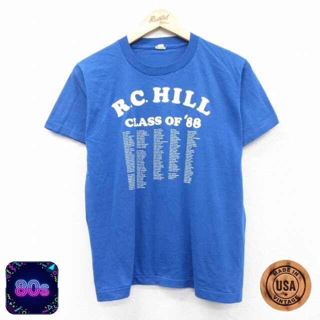 スクリーンスターズ 80s 半袖Tシャツ RC HILL ブルー M | 古着