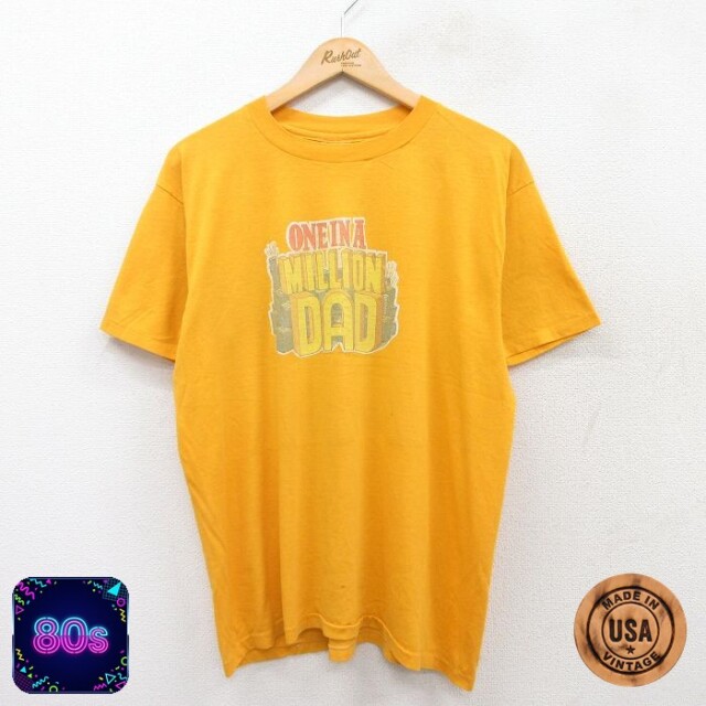 ヘインズ 80s 半袖Tシャツ MILLION DAD イエロー L | 古着
