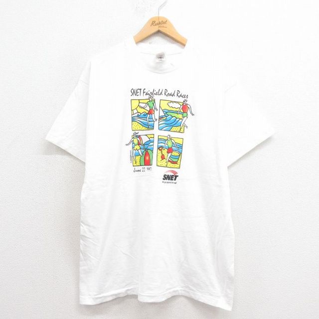 フルーツオブザルーム 90s 半袖Tシャツ SNET企業広告 ホワイト XL | 古着
