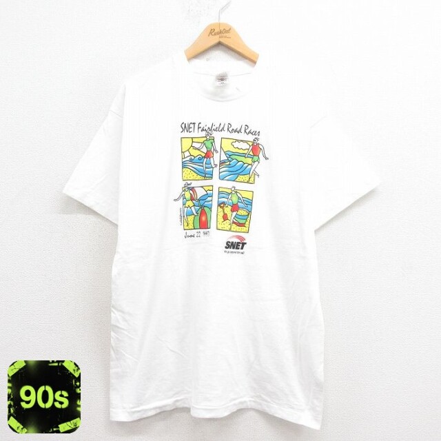 【50%OFF】フルーツオブザルーム 90s 半袖Tシャツ SNET企業広告 ホワイト XL | 古着