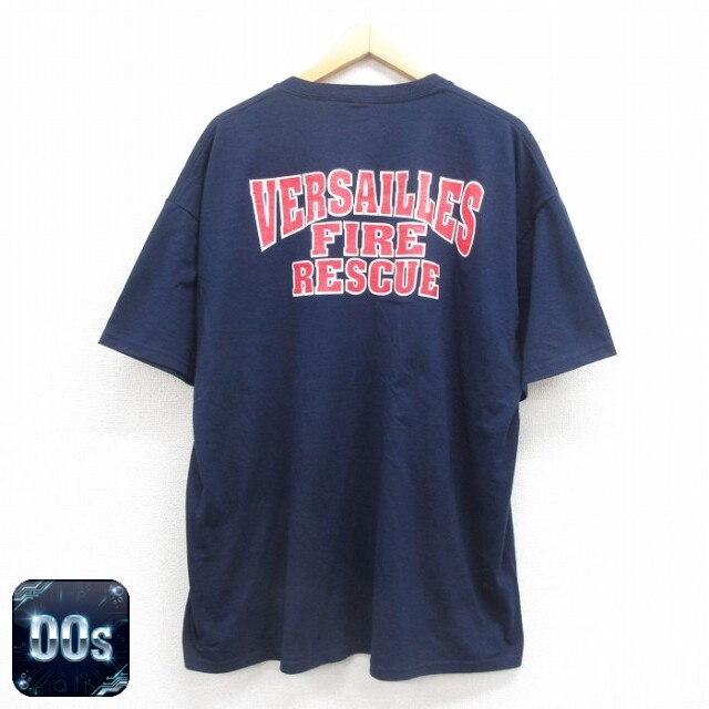 ジャージーズ 00s 半袖Tシャツ ファイヤーレスキュー ネイビー XL | 古着