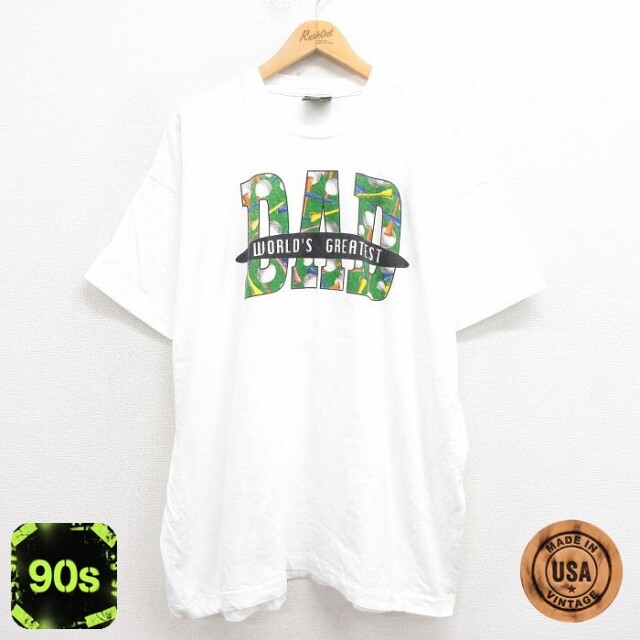90s 半袖Tシャツ DAD ホワイト XL | 古着