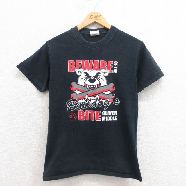 【50%OFF】00s 半袖Tシャツ ブルドッグ ブラック XS | 古着