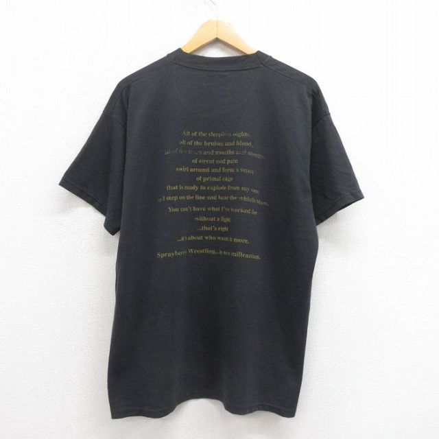 XL★古着 フルーツオブザルーム 半袖 ビンテージ Tシャツ メンズ 00年代 00s メッセージ クルーネック 黒 ブラック 【spe】 25aug23 中古
