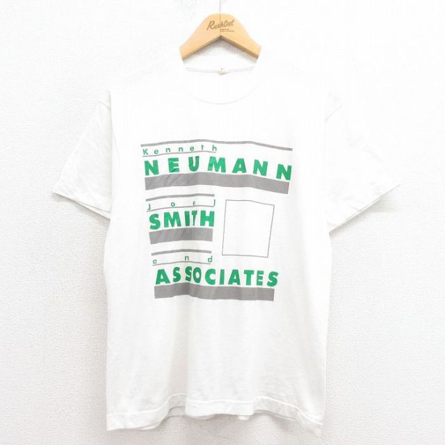 【50%OFF】M★古着 スクリーンスターズ 半袖 ビンテージ Tシャツ メンズ 80年代 80s Kenneth クルーネック USA製 白 ホワイト 【spe】 25aug23 中古