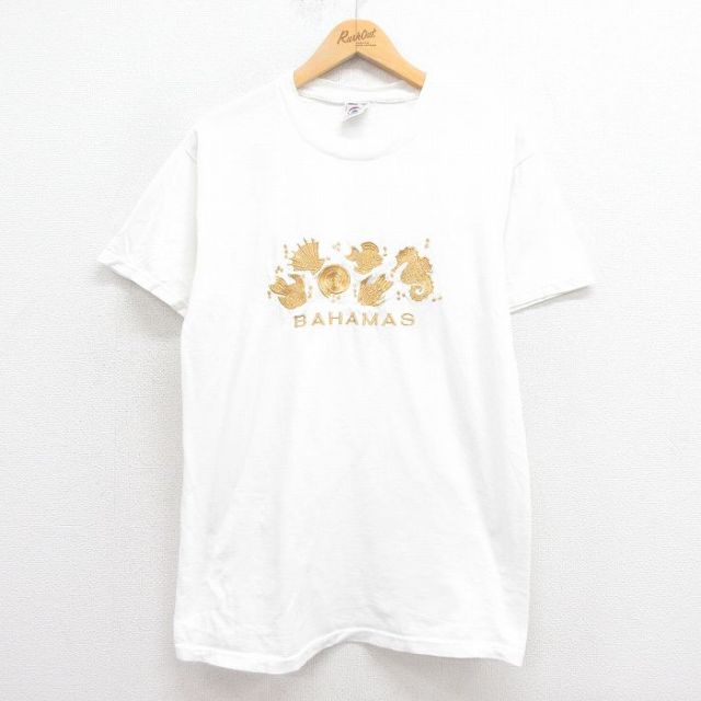 バハマ 00s 半袖Tシャツ 刺繍 ホワイト L | 古着